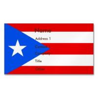 Visitekaartjes magneet met vlag van Puerto Rico