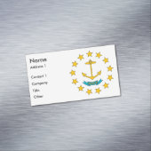 Visitekaartjes magneet met vlag van Rhode Island (Voorbeeld)