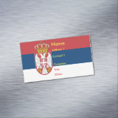 Visitekaartjes magneet met vlag van Servië (Voorbeeld)
