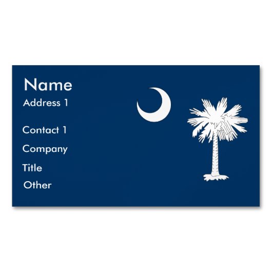 Visitekaartjes magneet met vlag van South Carolina (Voorkant)