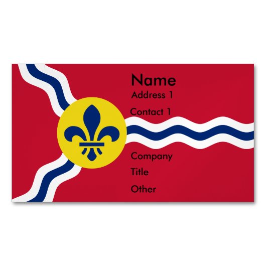 Visitekaartjes magneet met vlag van St. Louis (Voorkant)