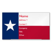 Visitekaartjes magneet met vlag van Texas (Voorkant)