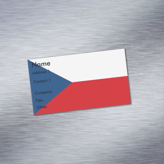 Visitekaartjes magneet met vlag van Tsjechië (Voorbeeld)