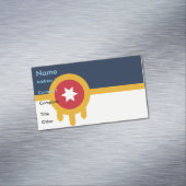 Visitekaartjes magneet met vlag van Tulsa, Oklahom (Voorbeeld)