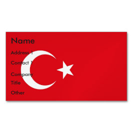 Visitekaartjes magneet met vlag van Turkije