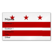 Visitekaartjes magneet met vlag van Washington DC (Voorkant)