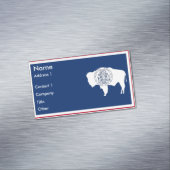 Visitekaartjes magneet met vlag van Wyoming (Voorbeeld)