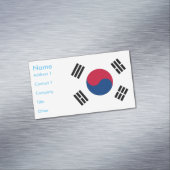 Visitekaartjes magneet met vlag van Zuid-Korea (Voorbeeld)