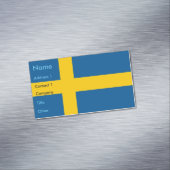 Visitekaartjes magneet met vlag van Zweden (Voorbeeld)