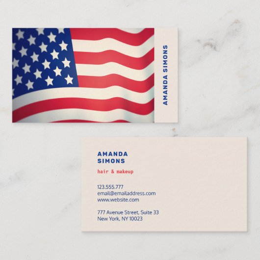 Visitekaartjes met Amerikaanse vlag (Voorkant / Achterkant)