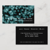 Visitekaartjes met blauw partijlampje (muziek of D (Voorkant / Achterkant)