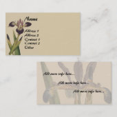  Visitekaartjes met botanische iris (Voorkant / Achterkant)