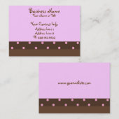 Visitekaartjes met bruine en roze pols "Chubby" (Voorkant / Achterkant)