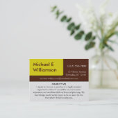 Visitekaartjes met bruine gele hoek (Staand voorkant)