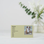 Visitekaartjes met bulldog Puppy (Staand voorkant)