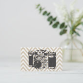 Visitekaartjes met camera Chevron-fotograaf (Staand voorkant)