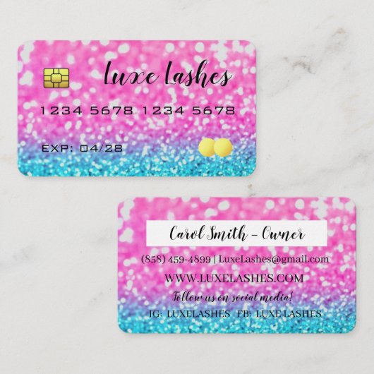 Visitekaartjes met creditcardstijl selecteren (Voorkant / Achterkant)