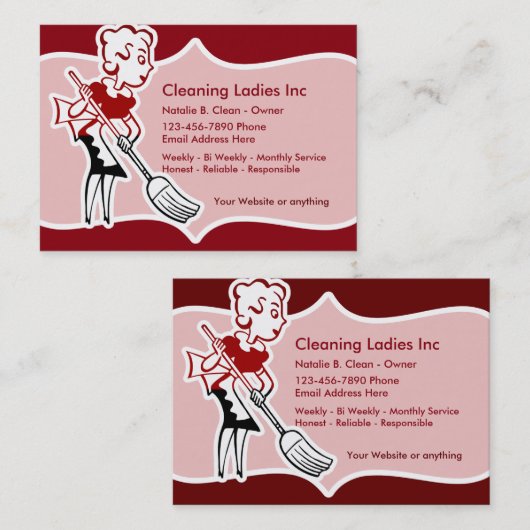 Visitekaartjes met dubbele zijde voor het schoonma (Voorkant / Achterkant)