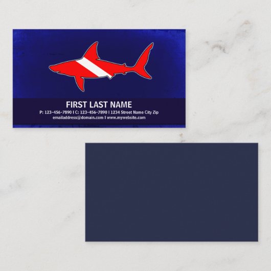 Visitekaartjes met  duikvlag (Voorkant / Achterkant)