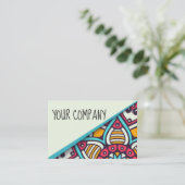 Visitekaartjes met een blauwtonende Boho-stijl (Staand voorkant)