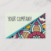 Visitekaartjes met een blauwtonende Boho-stijl (Voorkant)