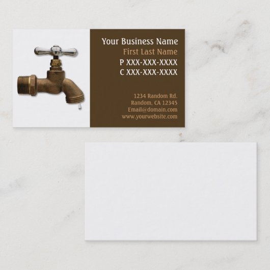 Visitekaartjes met een bruine themafuif (Voorkant / Achterkant)