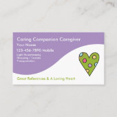 Visitekaartjes met een hoge verzorger (Voorkant)