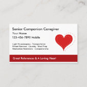 Visitekaartjes met een hoge verzorger (Voorkant)