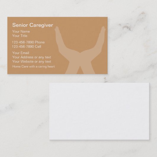 Visitekaartjes met een hoge verzorger (Voorkant / Achterkant)