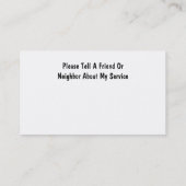 Visitekaartjes met een hoge verzorger (Achterkant)