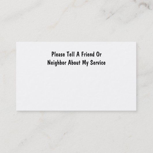 Visitekaartjes met een hoge verzorger (Achterkant)