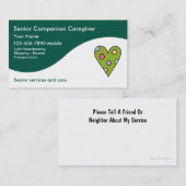 Visitekaartjes met een hoge verzorger (Voorkant / Achterkant)