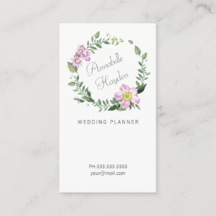 visitekaartjes met florale trouwplanner girly