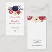 visitekaartjes met florale trouwplanner girly (Voorkant / Achterkant)