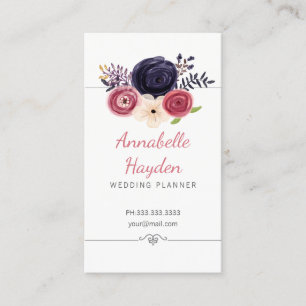 visitekaartjes met florale trouwplanner girly