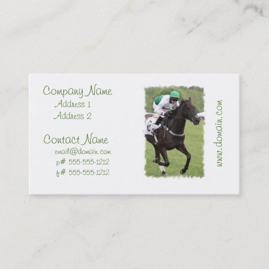 Visitekaartjes met galoping Race Horse (Voorkant)