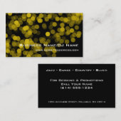 Visitekaartjes met gele partijlampjes (Muziek of D (Voorkant / Achterkant)