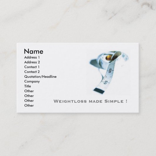Visitekaartjes met gewichtsverlies (Voorkant)