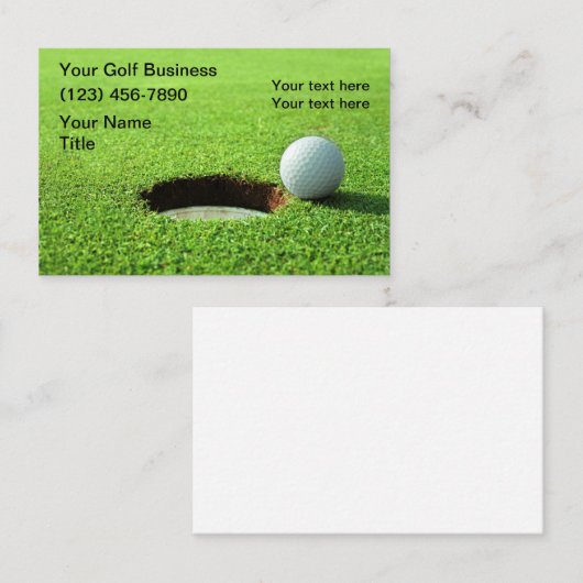 Visitekaartjes met golfthema (Voorkant / Achterkant)