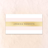 Visitekaartjes met gouden en roze meisjesstrepen