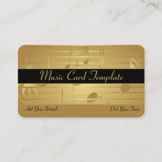 Visitekaartjes met goudMuzieknoten