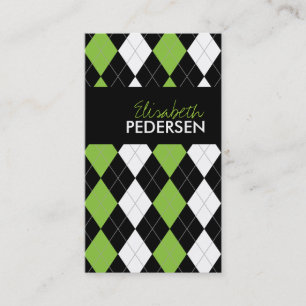 Visitekaartjes met groene en zwarte stijl