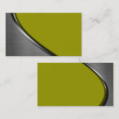Visitekaartjes met groene zilveren metalen kromme (Voorkant / Achterkant)