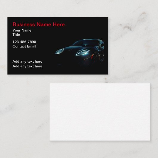 Visitekaartjes met het koelste autothema (Voorkant / Achterkant)