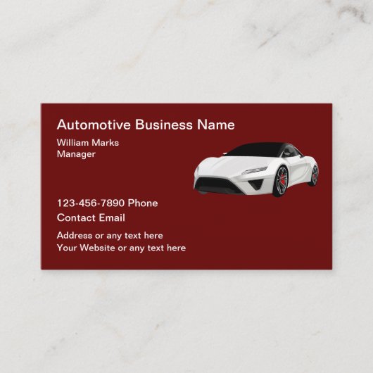 Visitekaartjes met het koelste autothema (Voorkant)