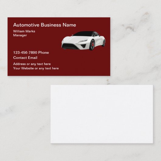 Visitekaartjes met het koelste autothema (Voorkant / Achterkant)