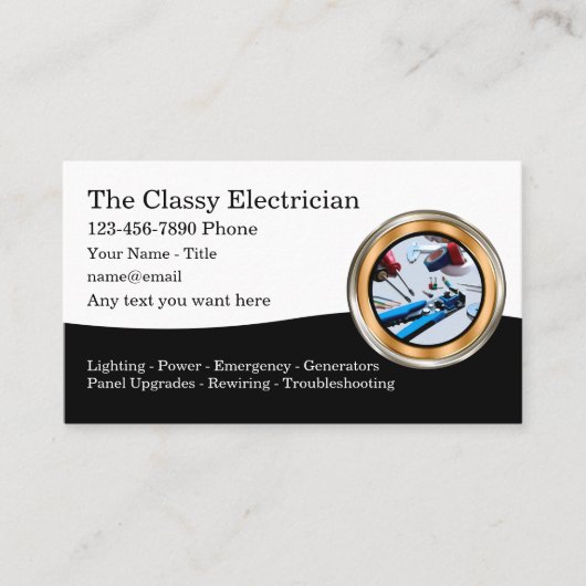 Visitekaartjes met het thema Classy Electricia (Voorkant)