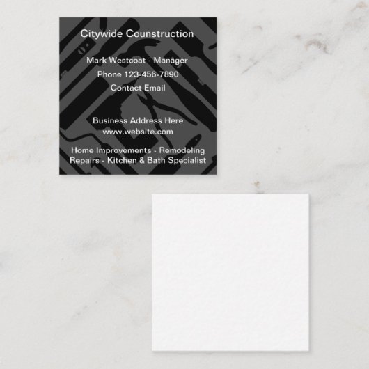 Visitekaartjes met het thema Koelmoderne bouw (Voorkant / Achterkant)