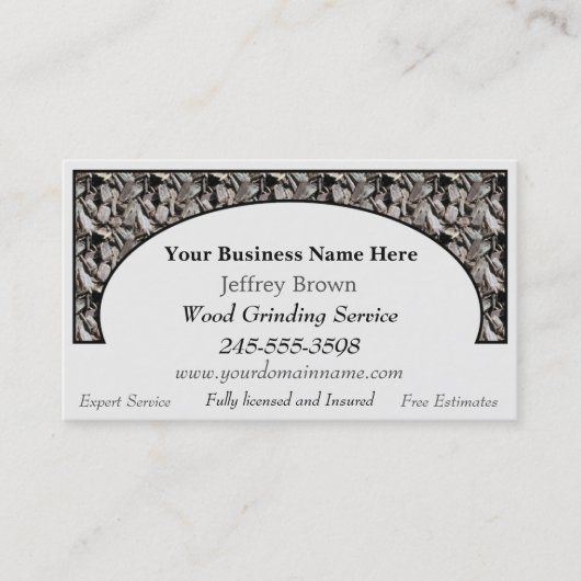 Visitekaartjes met houtsnippers (Voorkant)