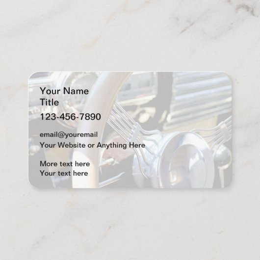 Visitekaartjes met koelste retro-auto (Achterkant)